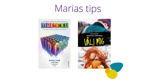 Bild med två omslag och texten Marias tips