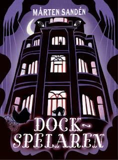 Ett mystiskt hotell på omslaget till boken Dockspelaren.